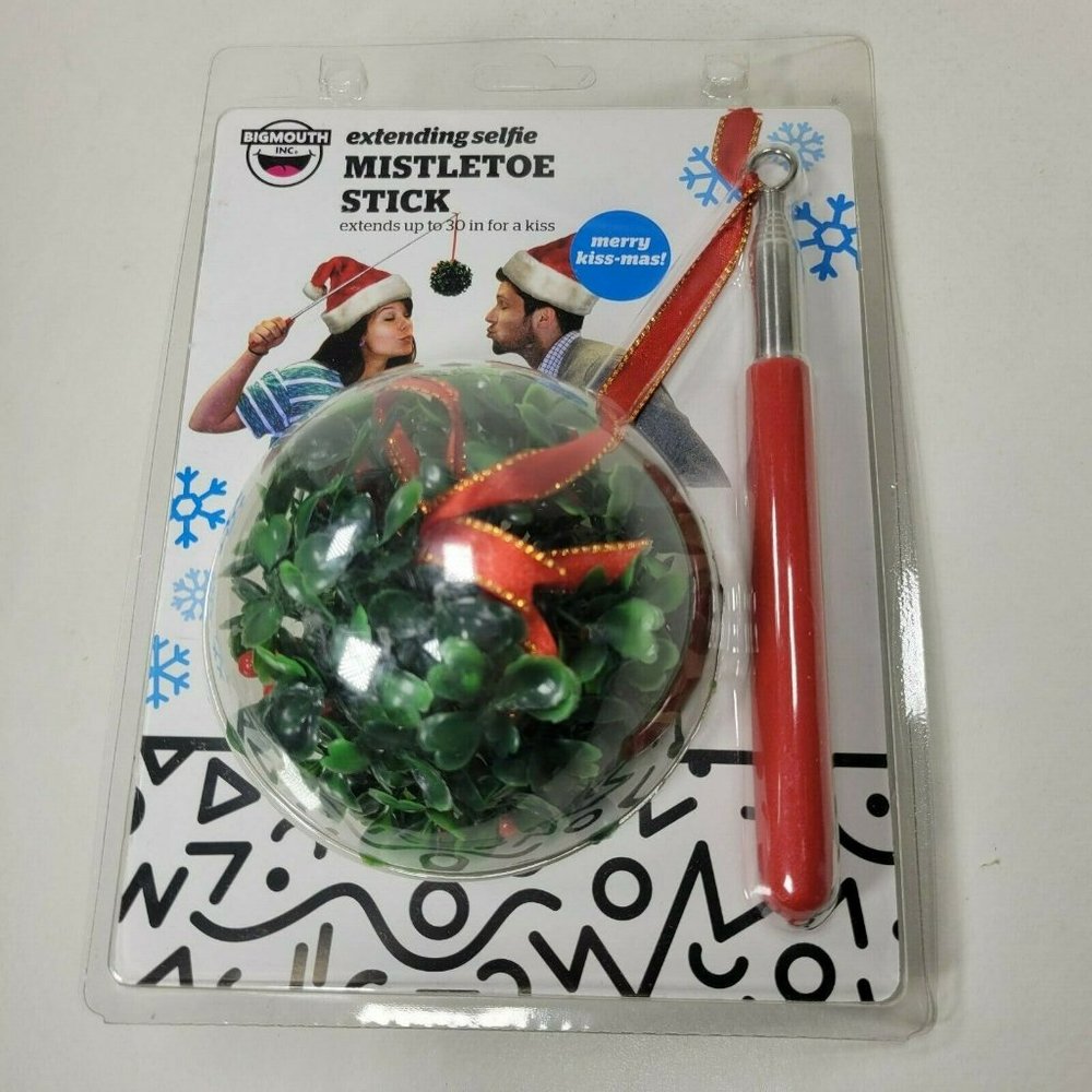 Bigmouth 30" Extending Mistletoe Selfie Stick Christmas Party Gag Gift